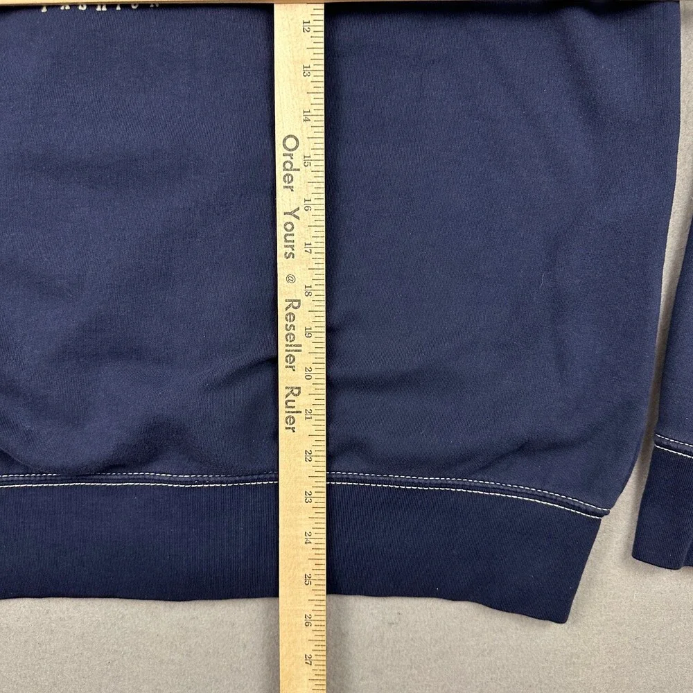 True Relgion Hoodie Men Large Blue Full Zip Sweatshirt Horsehoe Embroidery L